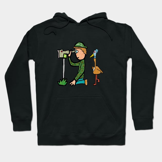 Funny Birdwatching Hoodie by Mark Ewbie